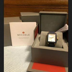 Michele Womens Deco Sport Navy Silicone Watch
